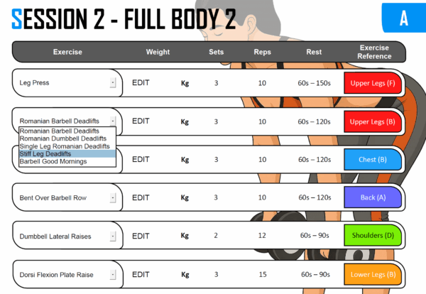 3x per week - beginner weight training program A and B - Image 2