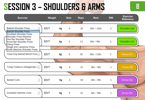 5x per week - intermediate weight training program A and B - Image 4