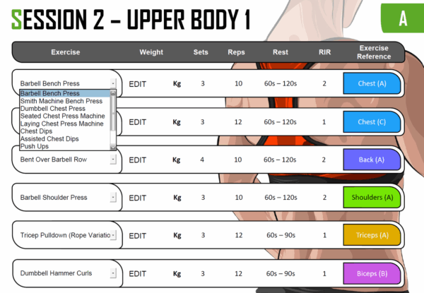 4x per week - intermediate weight training program A and B - Image 4
